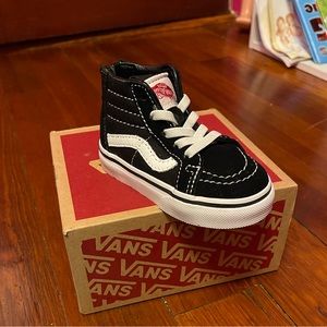 Toddler black and white vans